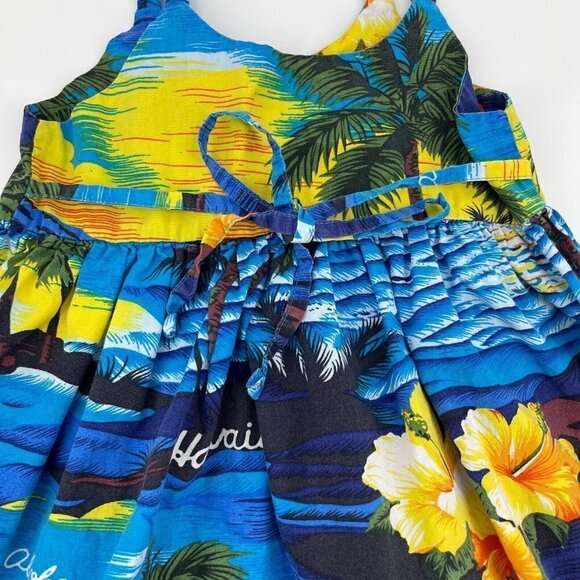 Ali'l Fashions Hawaii Girl's 4 Tropical Sleeveless Hawaiian Aloha Sundress Dress - Picture 3 of 4